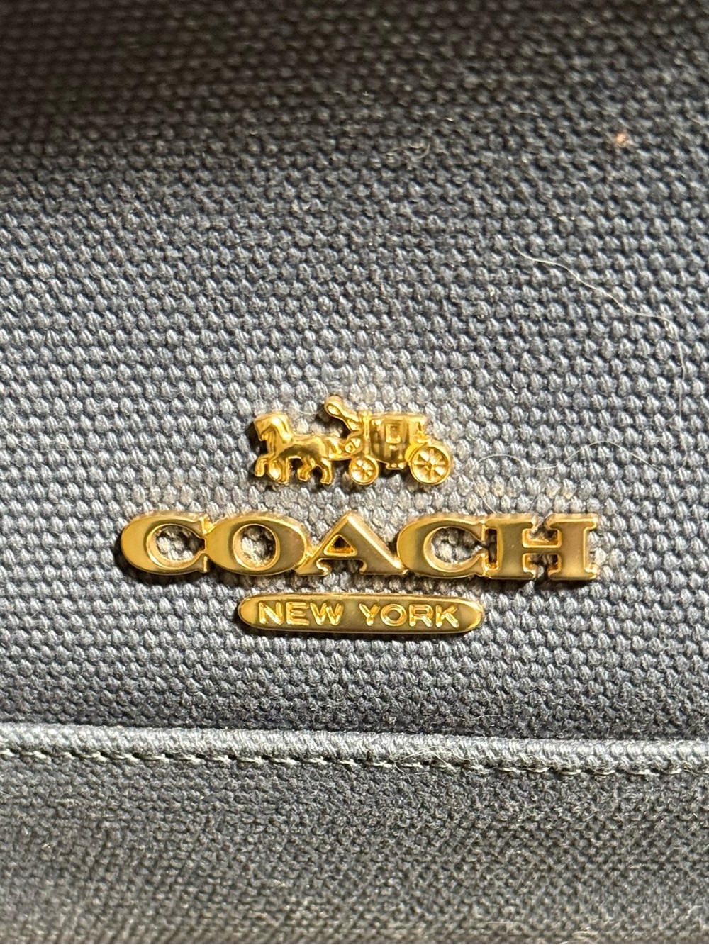 Coach Navy Canvas Shoulder Bag with Coin Pouch - Picture 2 of 11
